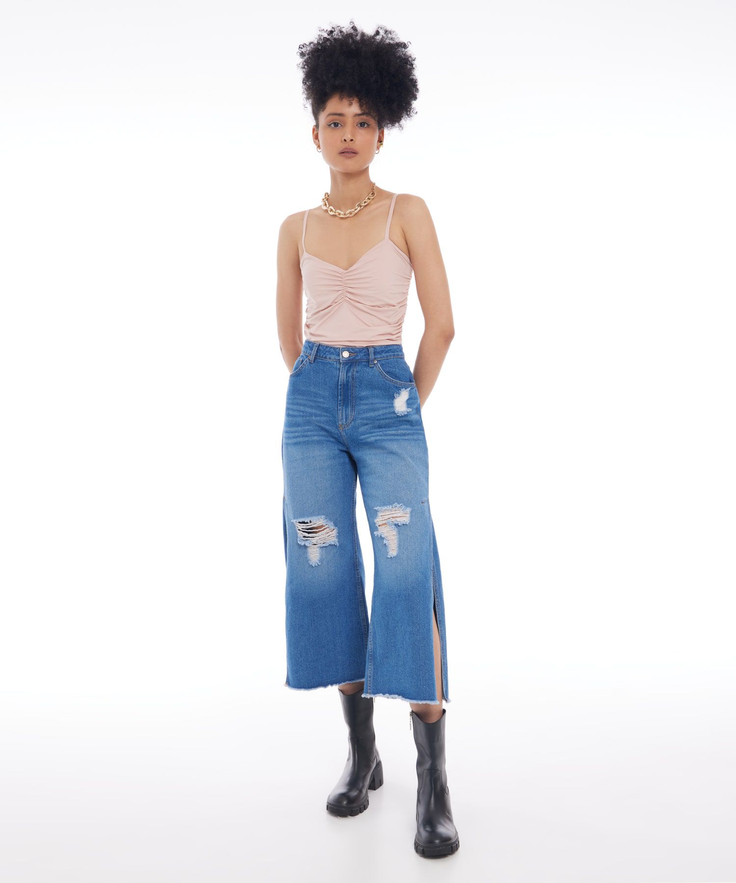 Camiseta Para Mujer Tipo Body De Tiras Drapeado, Rosa, hi-res
