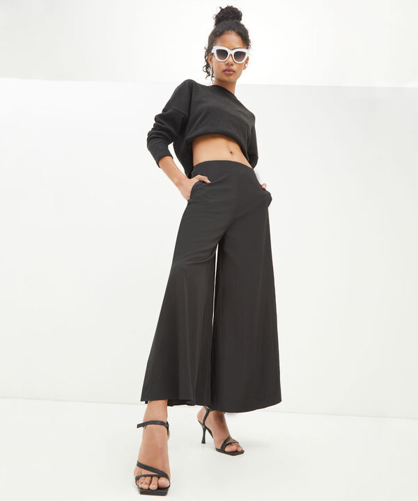 Pantal&oacute;n Culotte Estampado, Negro, hi-res image number null