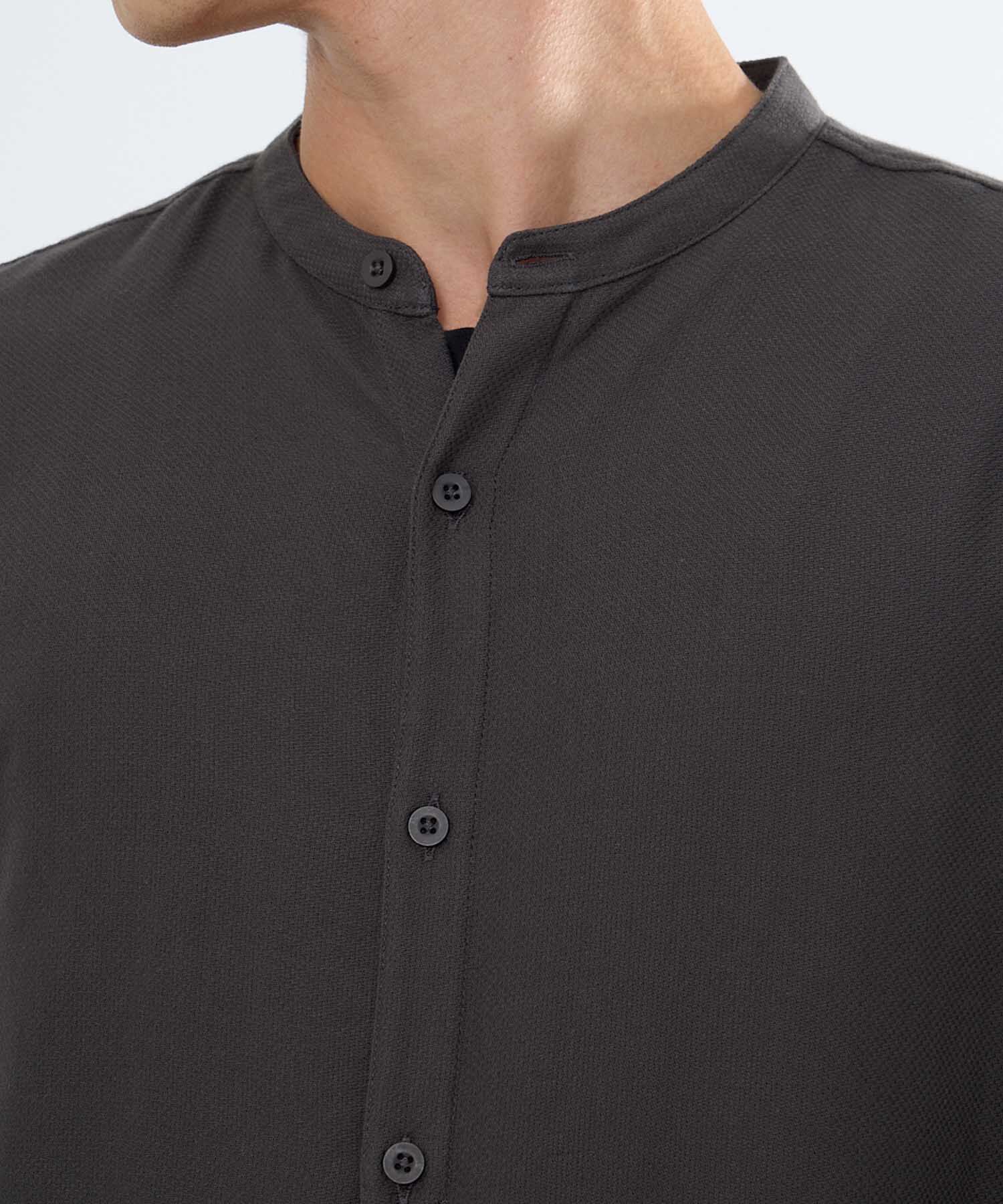 Camisa Cuello Mao, VerdeOscuro, hi-res