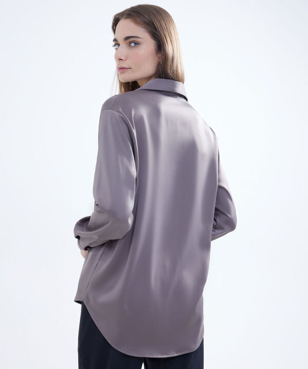 Blusa Con Estampado De Animal Print, Taupe, hi-res
