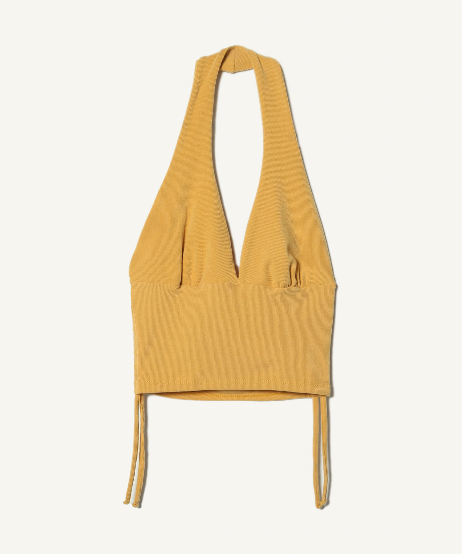 Crop Top Con Cuello Halter, Mostaza, hi-res
