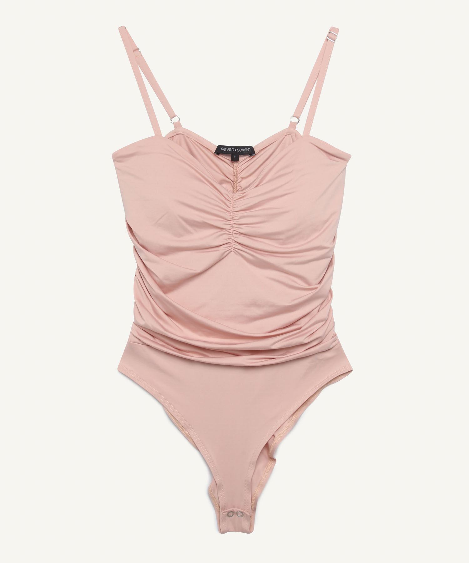 Camiseta Para Mujer Tipo Body De Tiras Drapeado, Rosa, hi-res