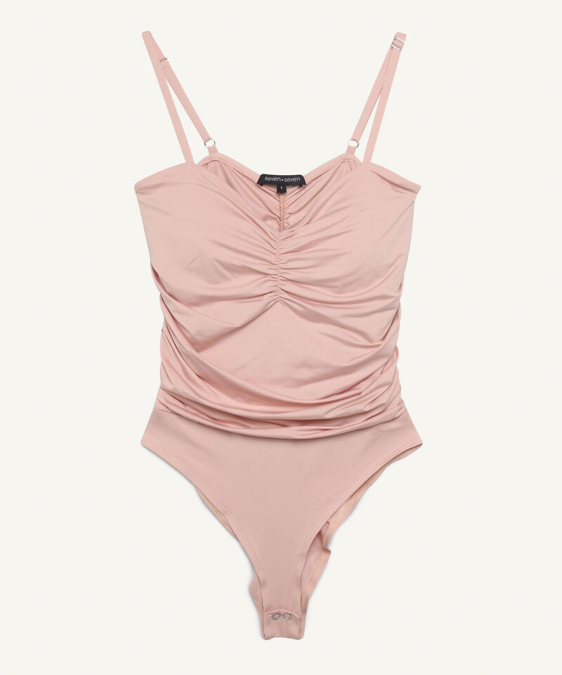 Camiseta Para Mujer Tipo Body De Tiras Drapeado, Rosa, hi-res