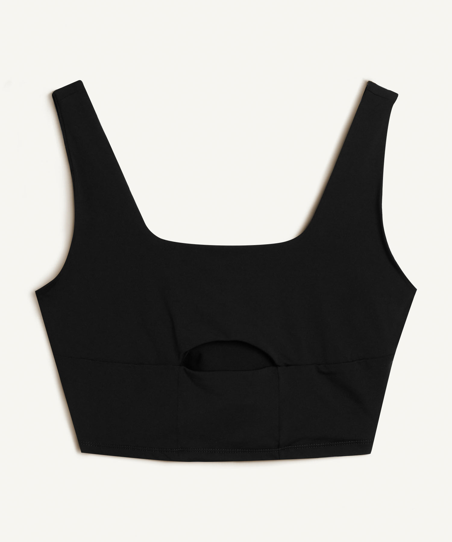 Camiseta Para Mujer Tipo Crop Manga Sisa Con Cut Out, Negro, hi-res