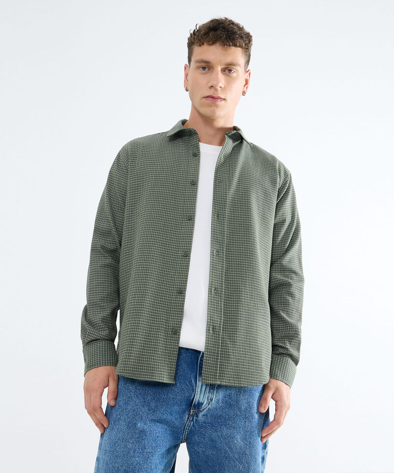 Camisa a Cuadros, Verde, hi-res