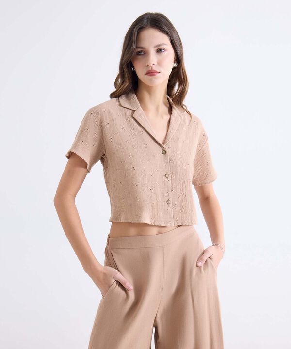 Blusa manga corta para mujer